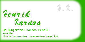 henrik kardos business card